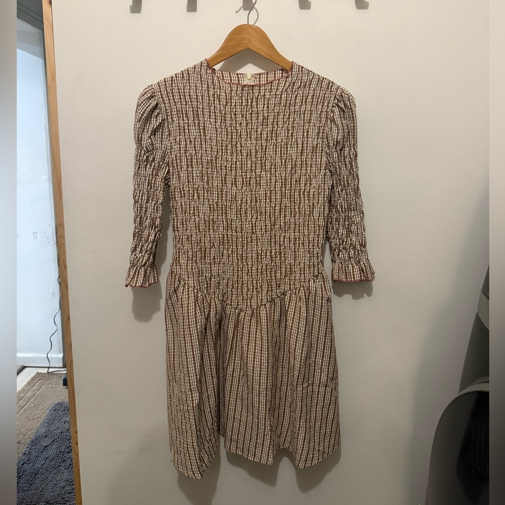 Brown plaid Striped Dress